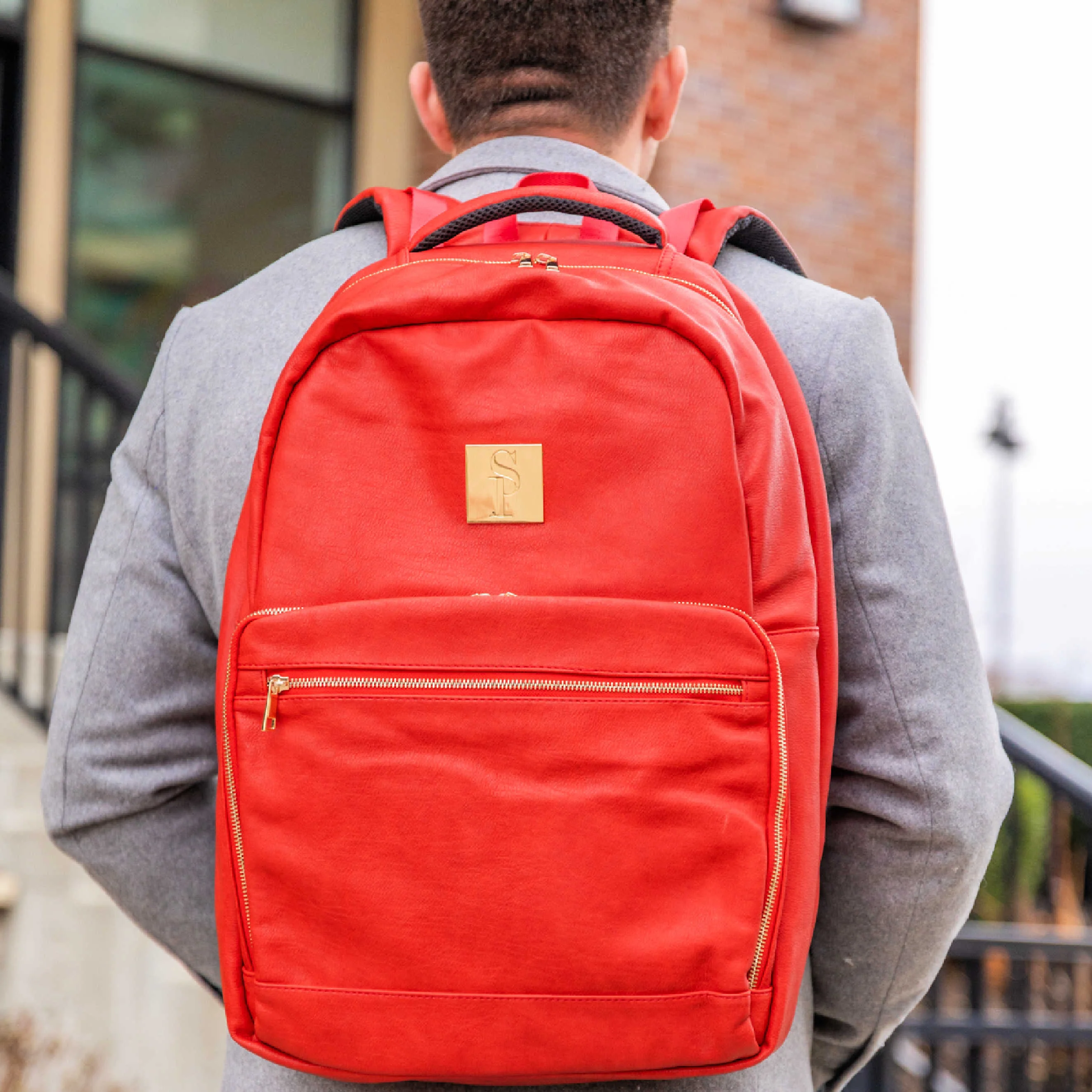 Red Leather Commuter Bag - Image 2