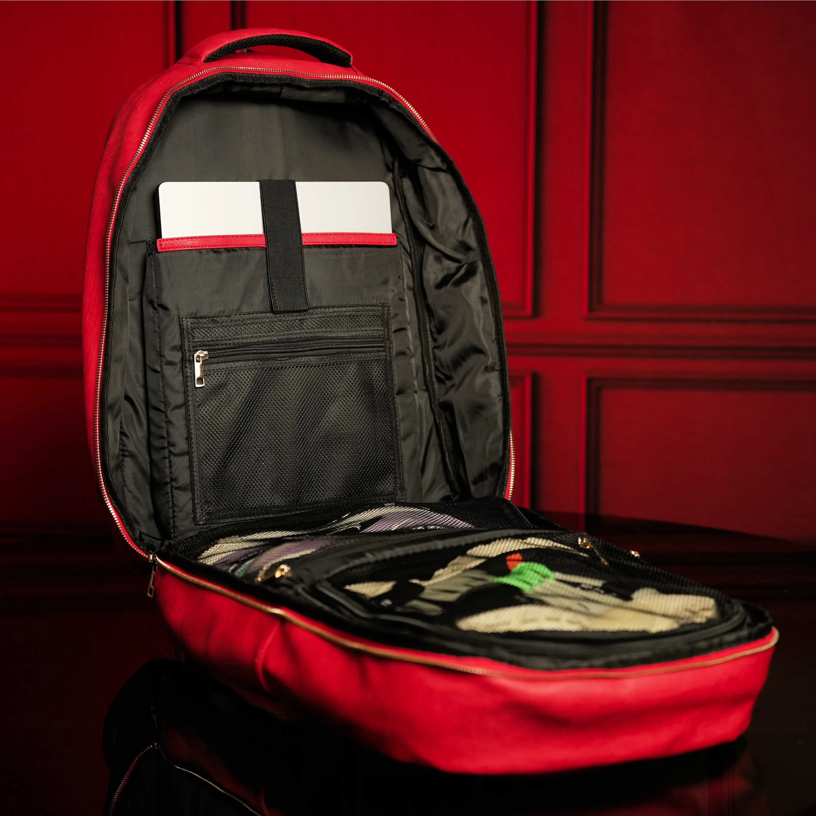 Red Leather Commuter Bag - Image 8