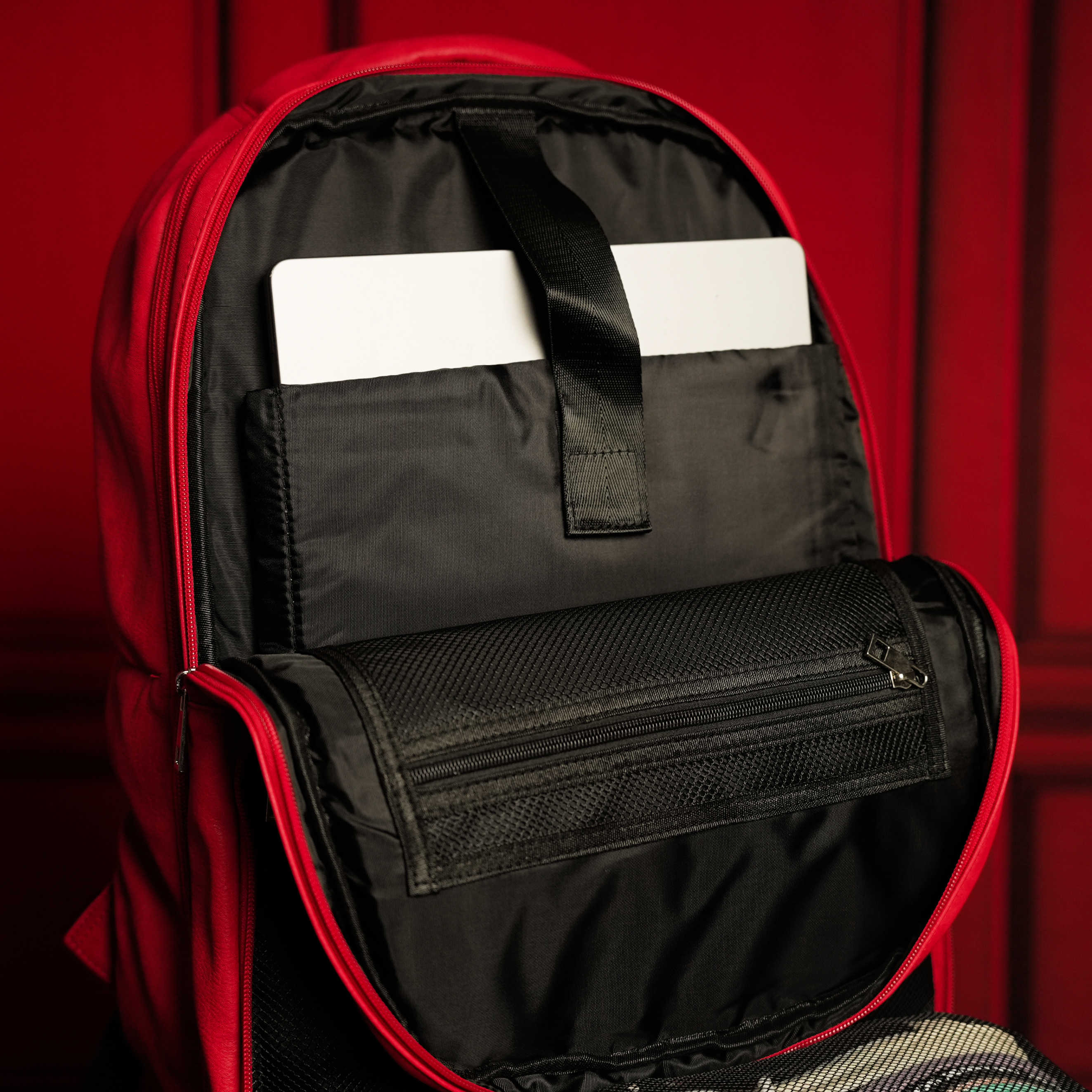 Red Leather Luxury Carry-On Patented Backpack (Only 300 Made) - Image 10