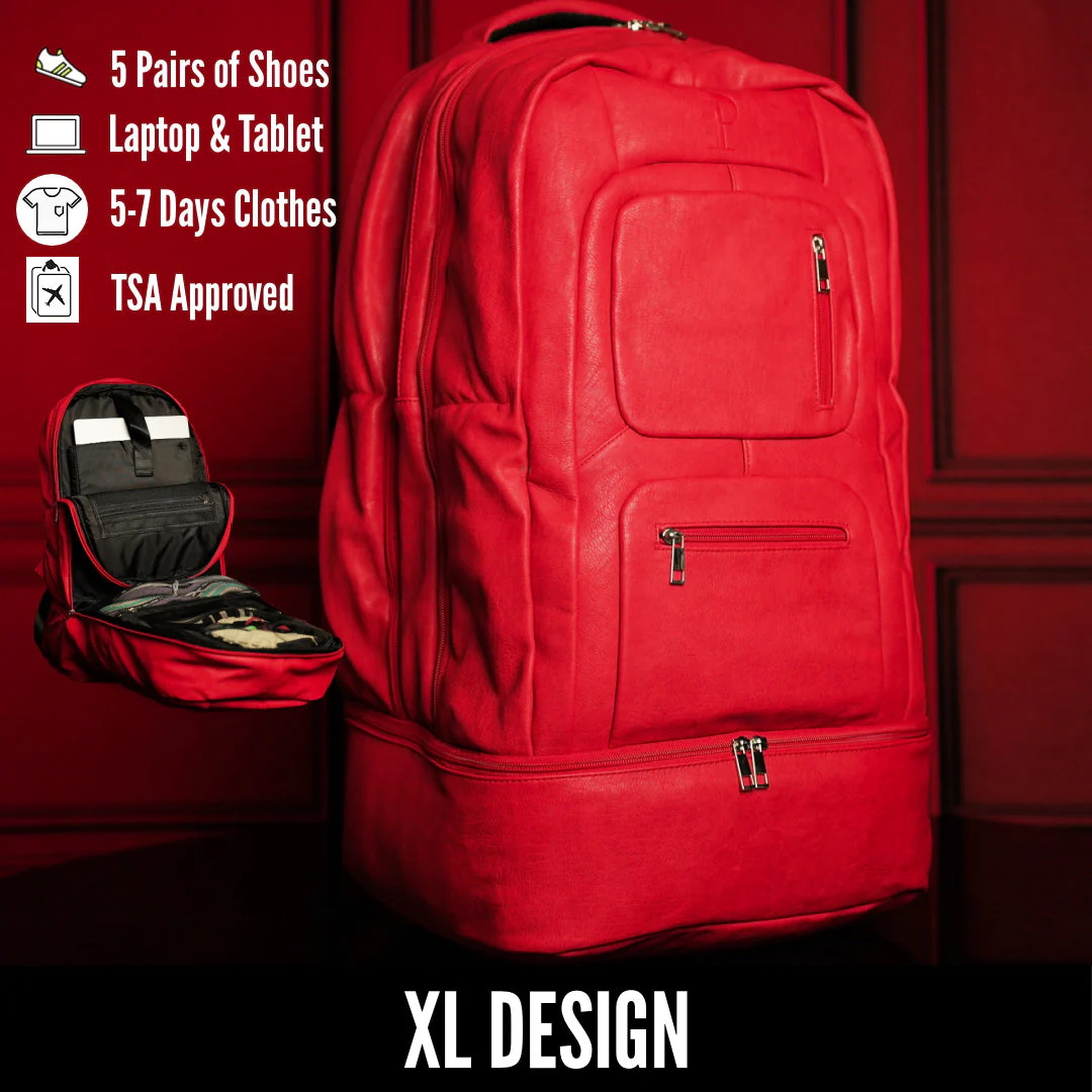 Red Leather Patented Shoe Bag (XL Design) *Holds Size 17 - Image 8