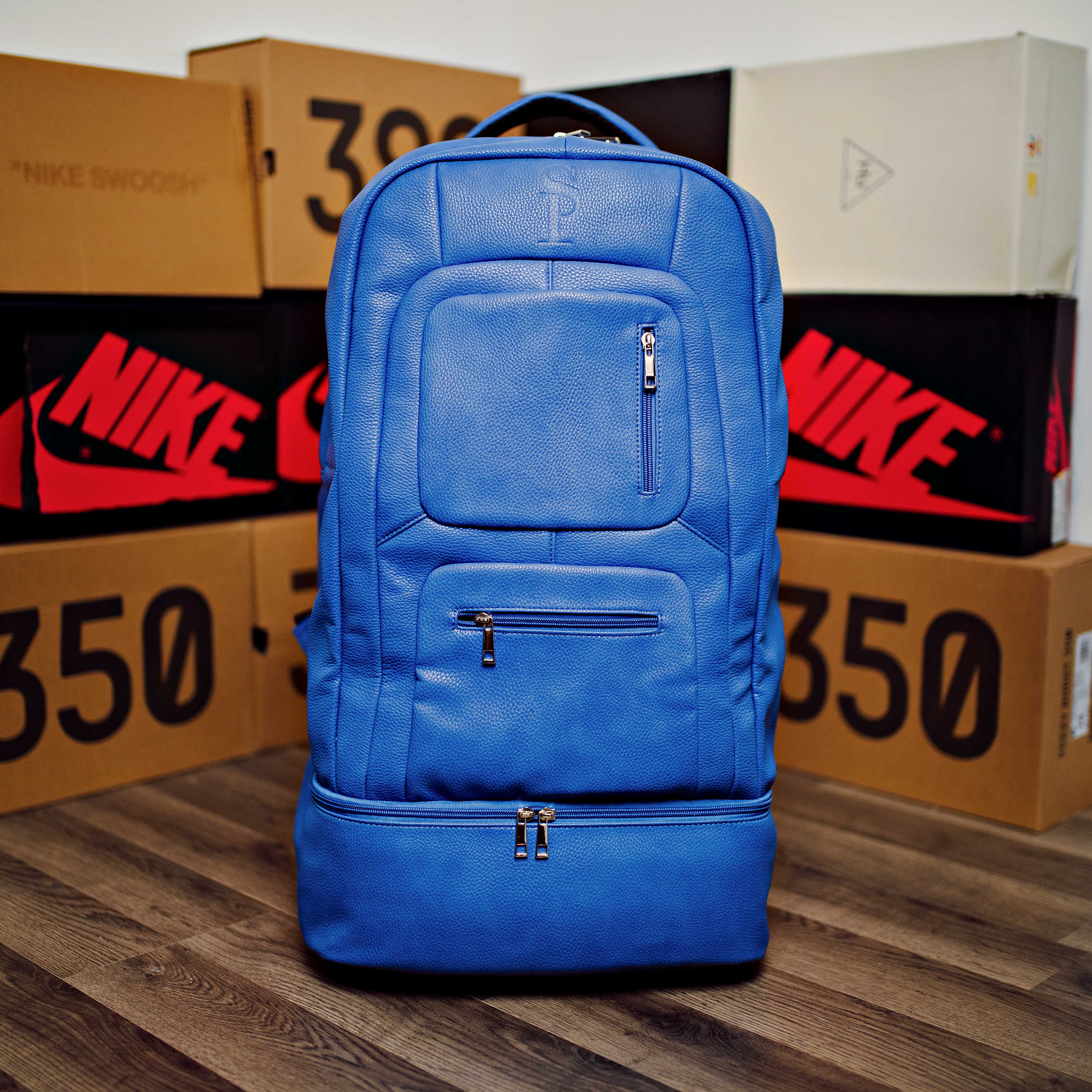 Royal Blue Leather Carryon Bag (XL Design) *Holds Size 17 - Image 4