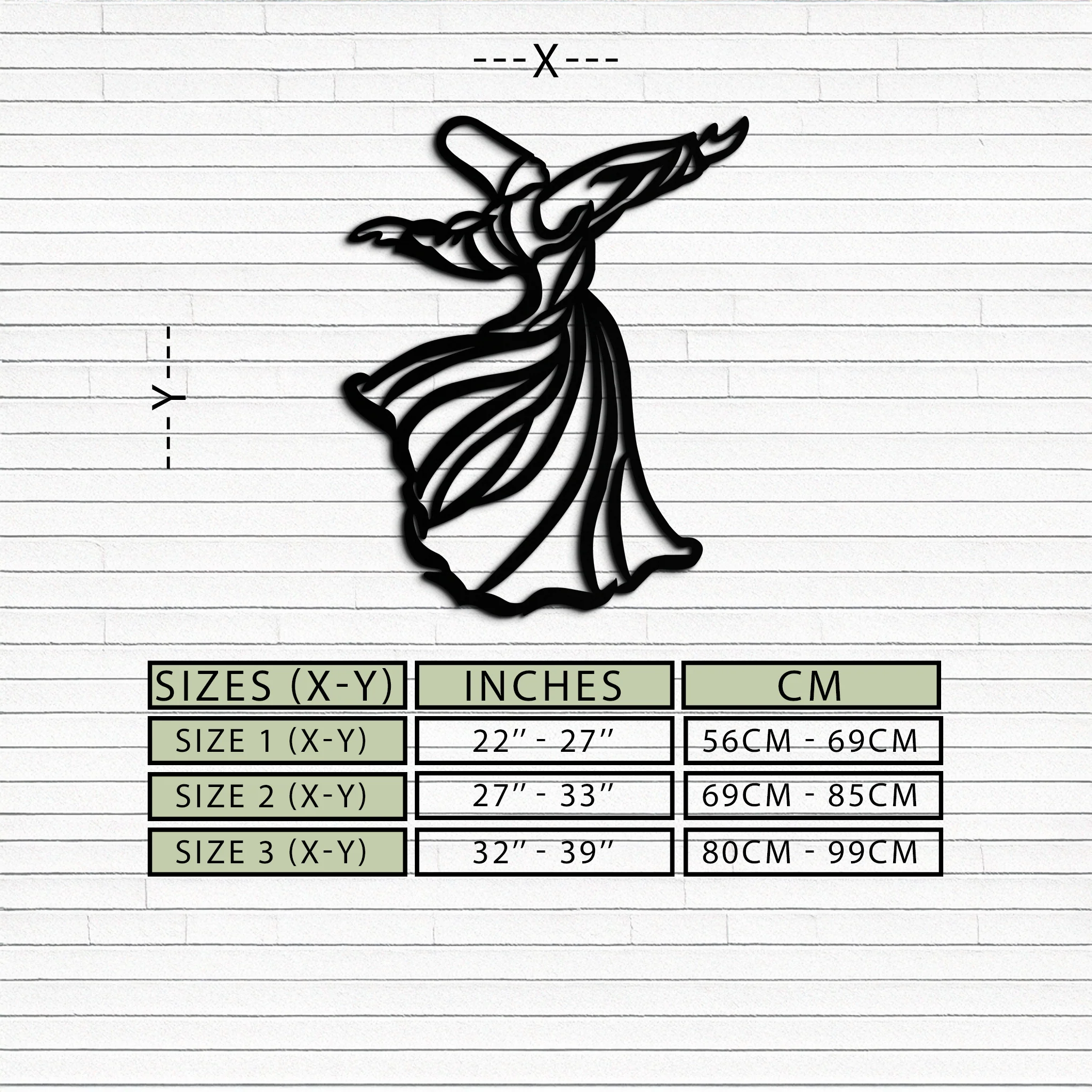 Semazen Metal Wall Art - Whirling Dervish Sufi Decor - KAF226 - Image 11