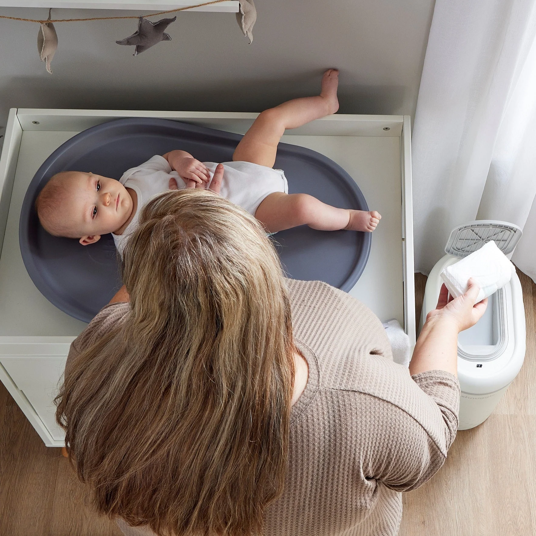 Shnuggle Eco-Touch Nappy Bin Diaper Pail + 30 Better Bag Liners - Image 19