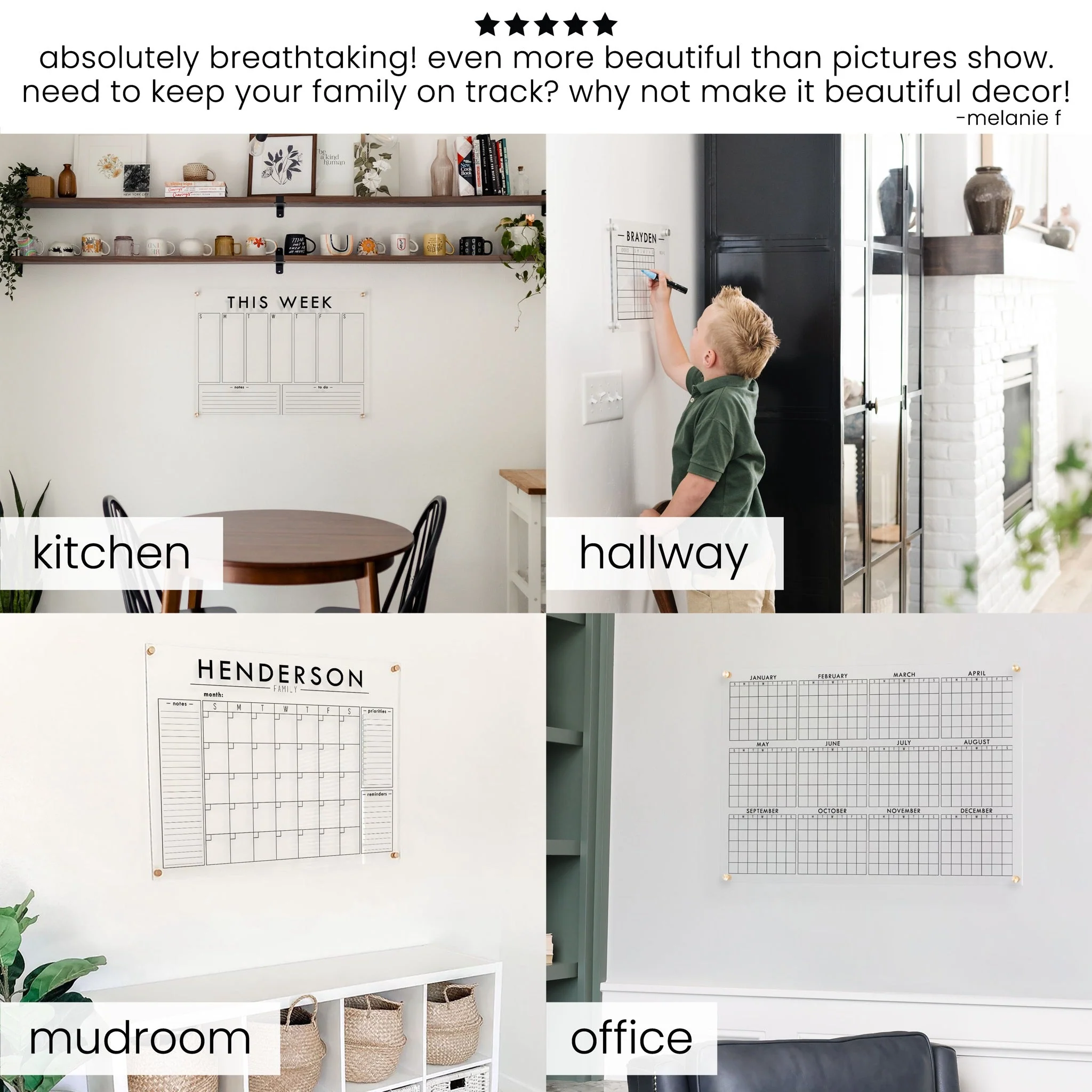 Slim Weekly Acrylic Calendar + 1 Section | Horizontal Multi-style - Image 2