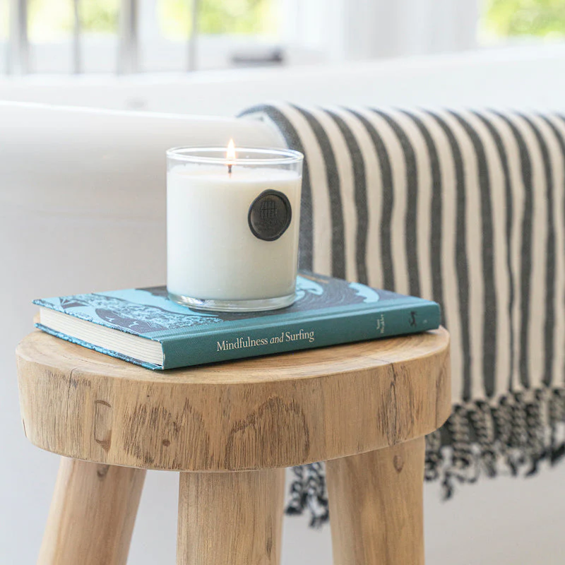 Solid Teak Stool, Accent Wood Stool Side Table - Image 4