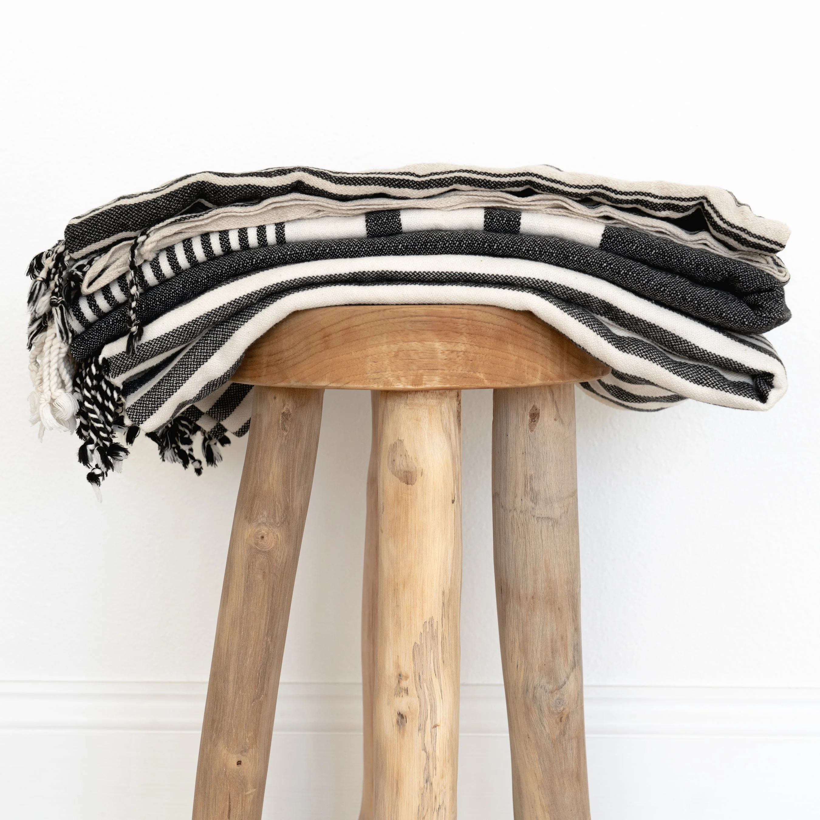 Solid Teak Stool, Accent Wood Stool Side Table - Image 5