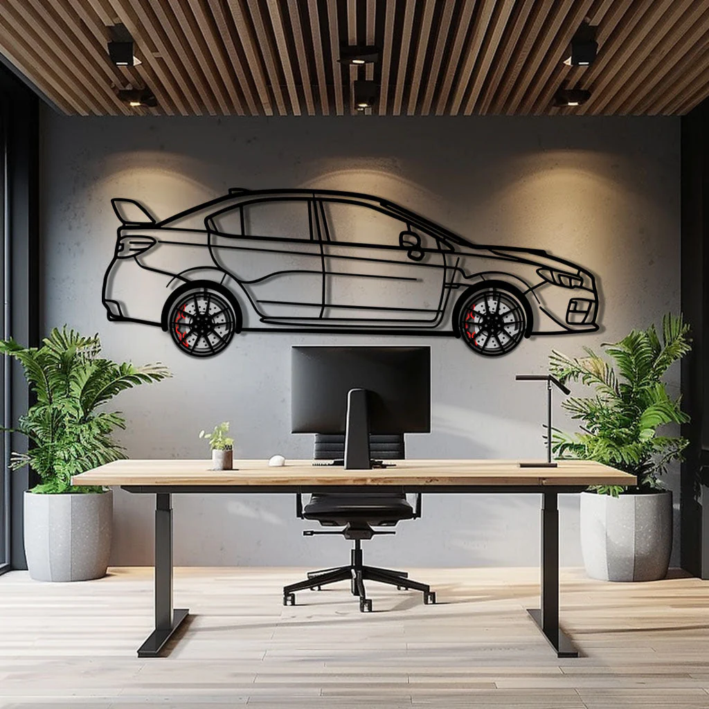 Subaru WRX Metal Car Wall Art with Rotating Wheels - Rally Legend Silhouette - Interactive Automotive Wall Decor - KAFMEKA155 - Image 10