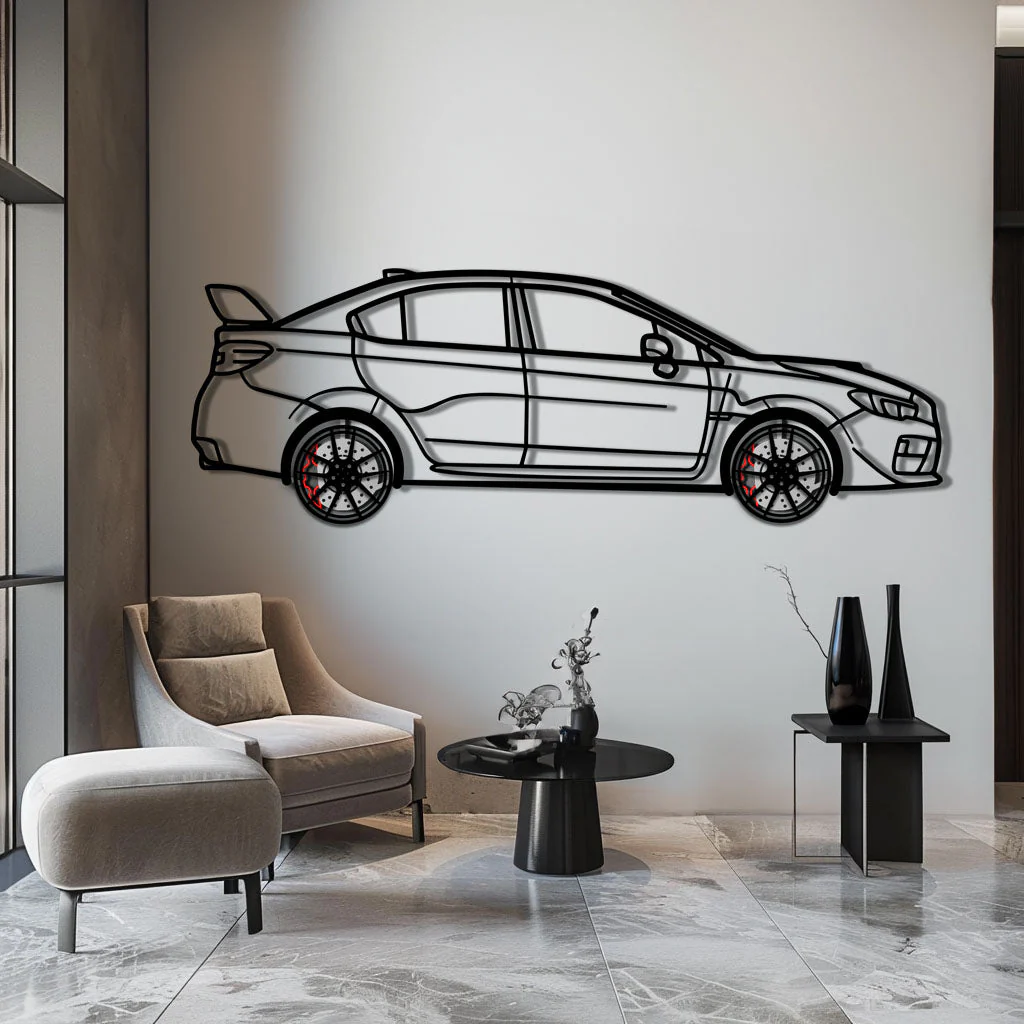 Subaru WRX Metal Car Wall Art with Rotating Wheels - Rally Legend Silhouette - Interactive Automotive Wall Decor - KAFMEKA155 - Image 5