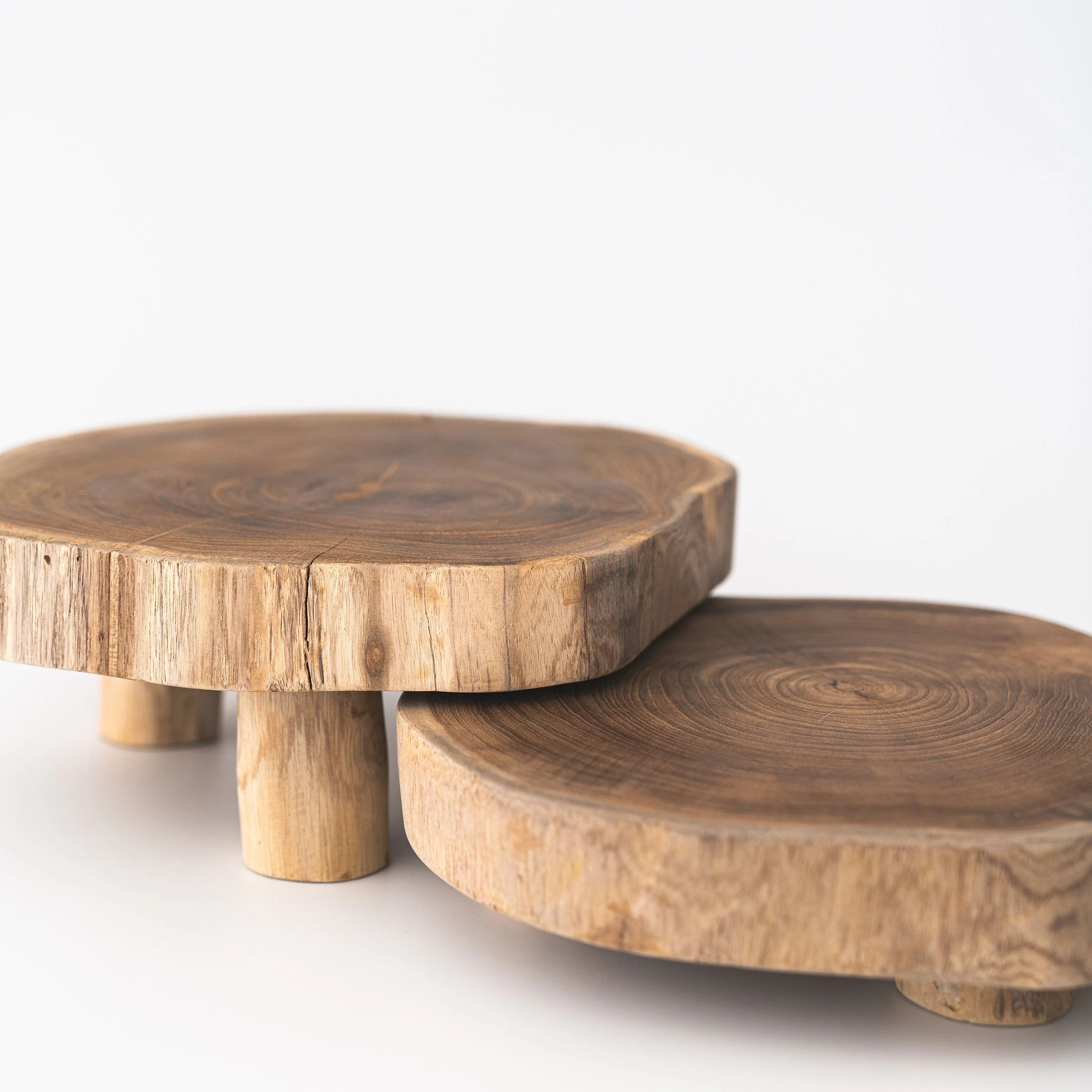 Teak Riser | Primitive Live Edge Wood Display - Image 5