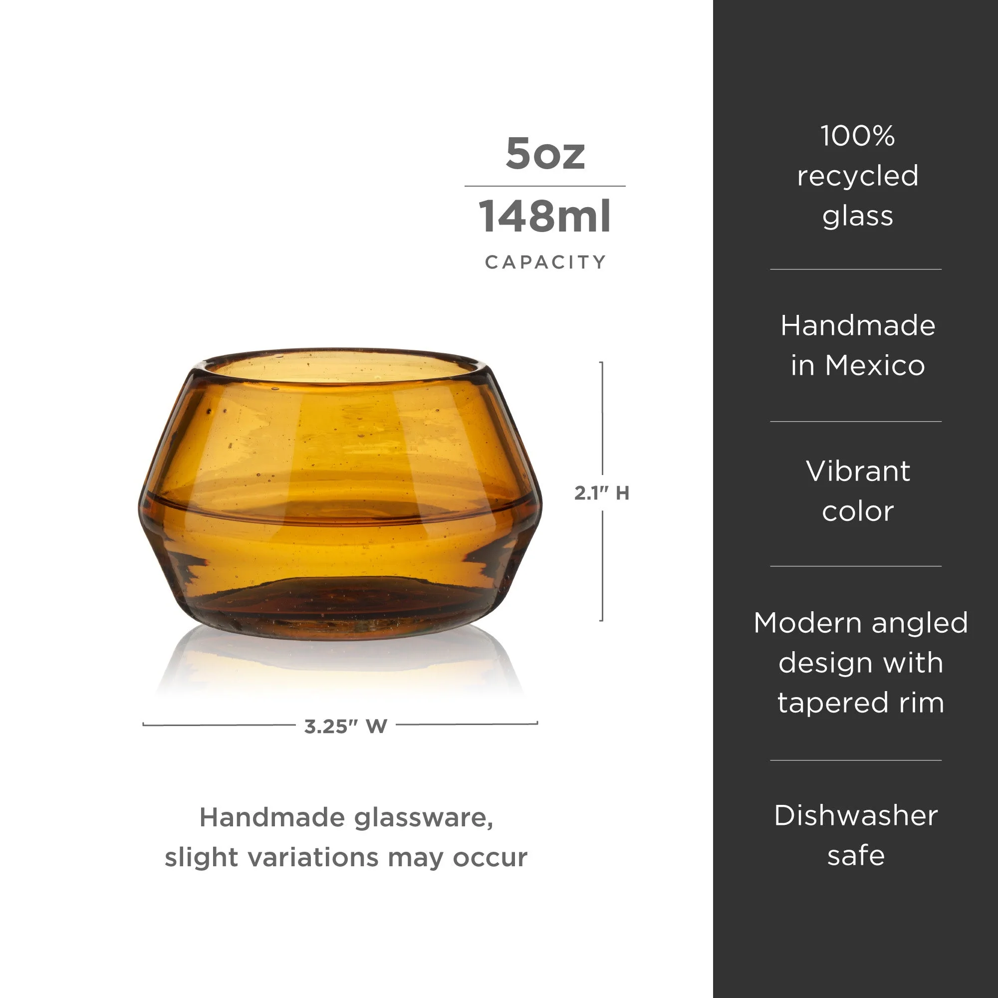 Tequila Copita Glass in Amber - Image 6