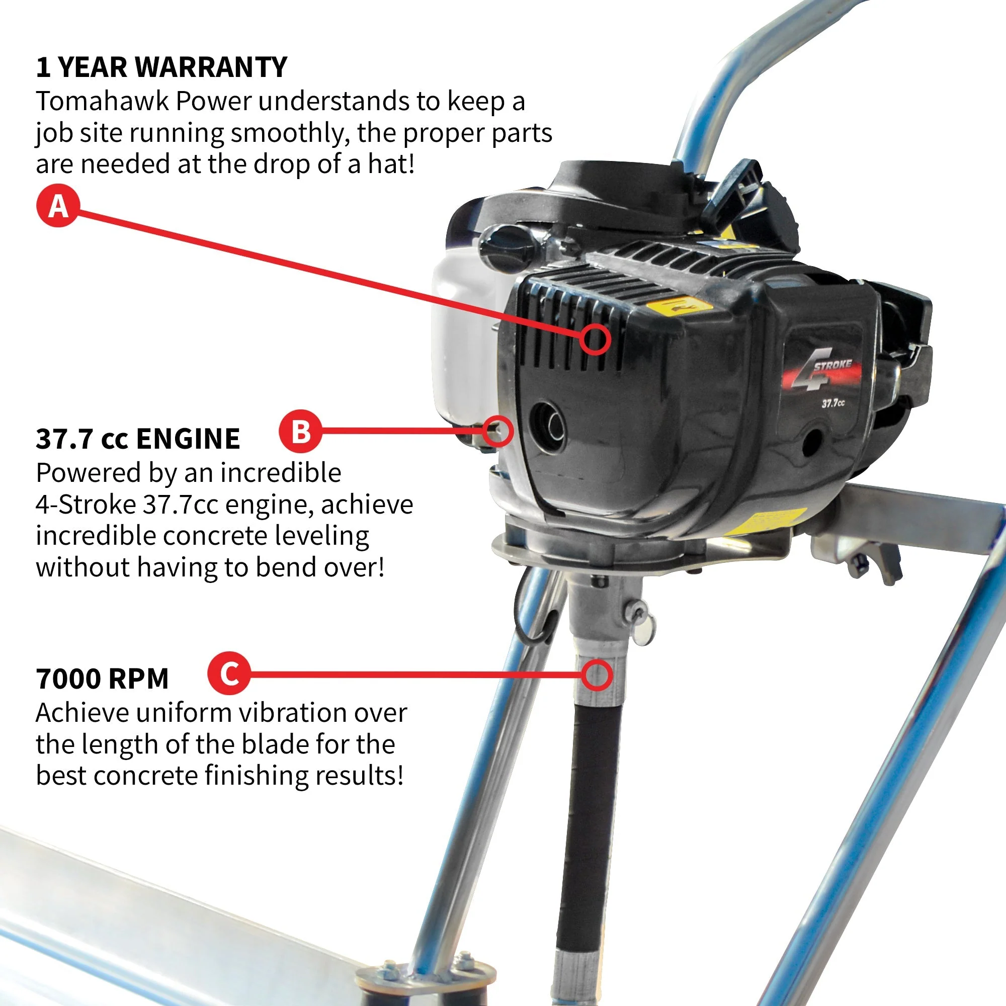 Tomahawk Power Concrete Screed Three Aluminum Blade Bundle (Choose 3 Boards) - Image 6