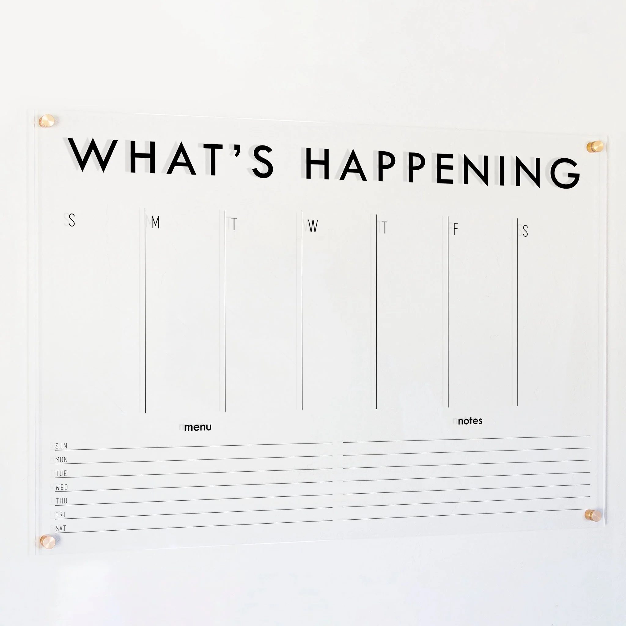 Weekly Acrylic Calendar + 2 Sections | Horizontal Madi