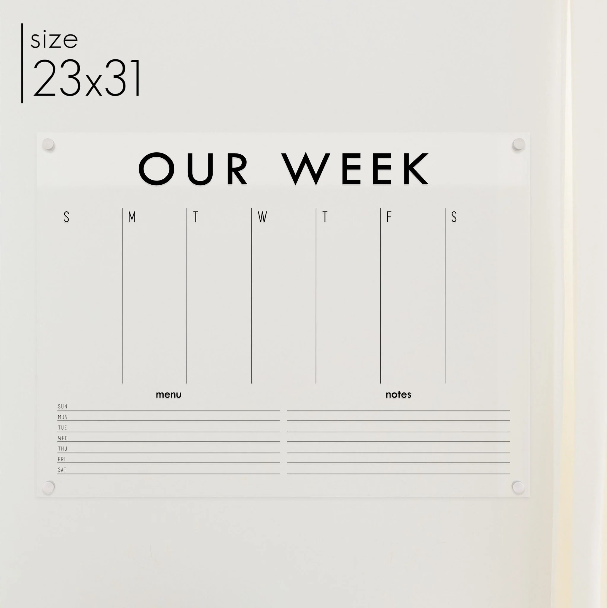 Weekly Acrylic Calendar + 2 Sections | Horizontal Madi - Image 17