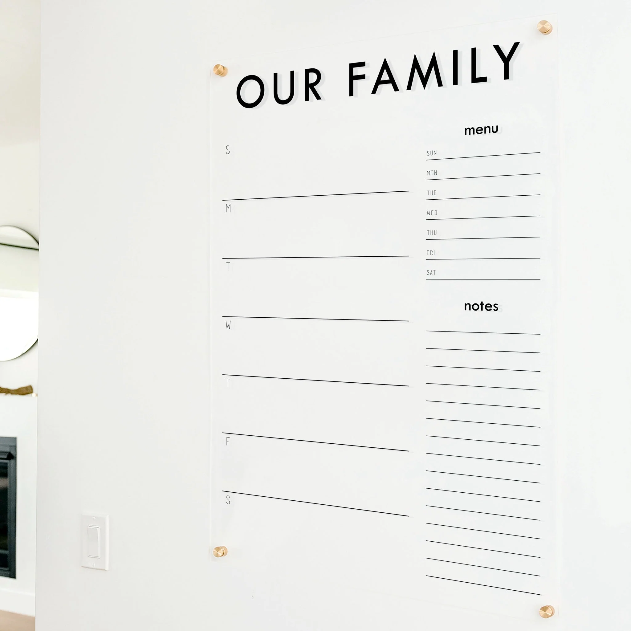 Weekly Acrylic Calendar + 2 Sections | Vertical Madi