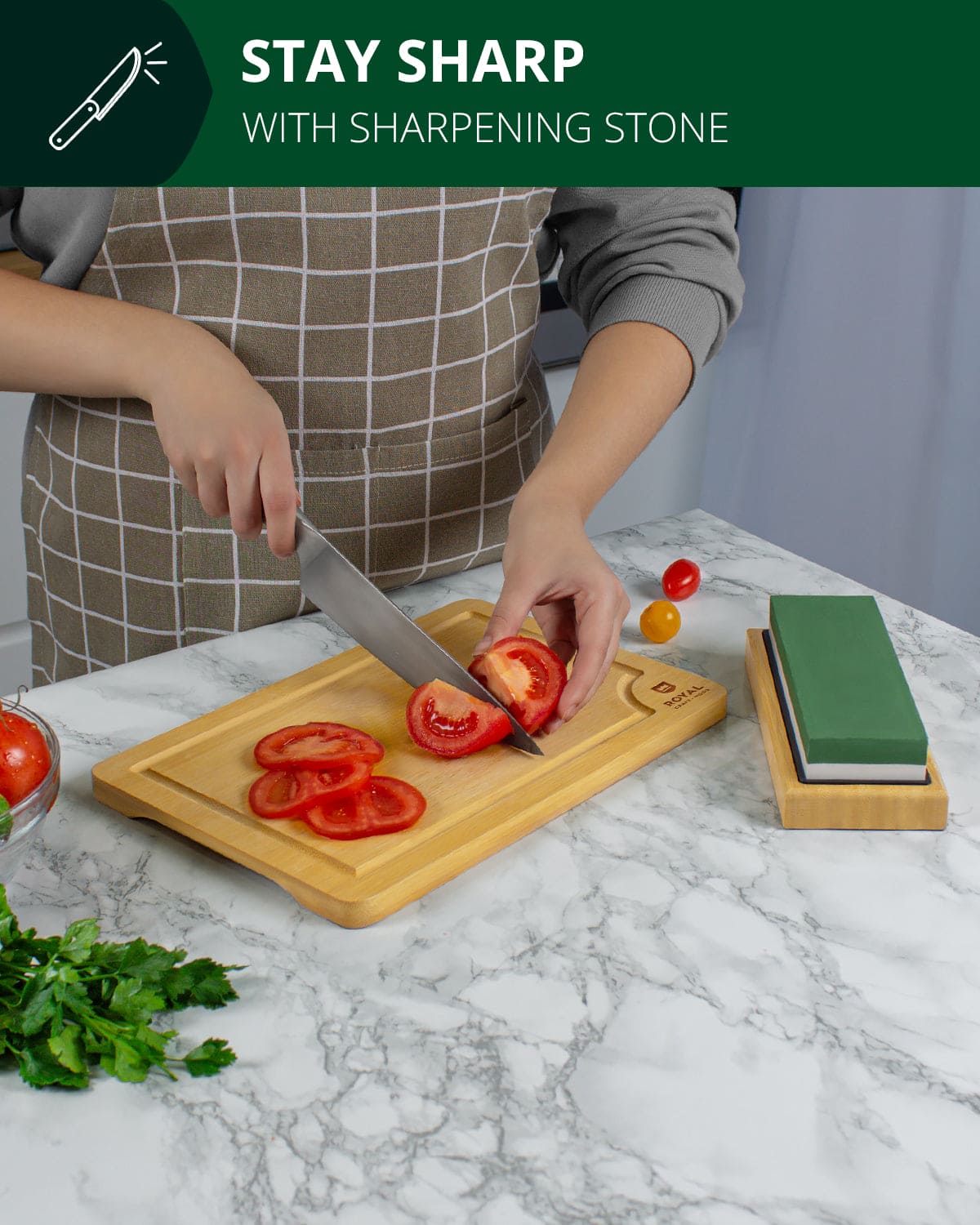 Whetstone Knife Sharpening Kit, White/Green - Image 7