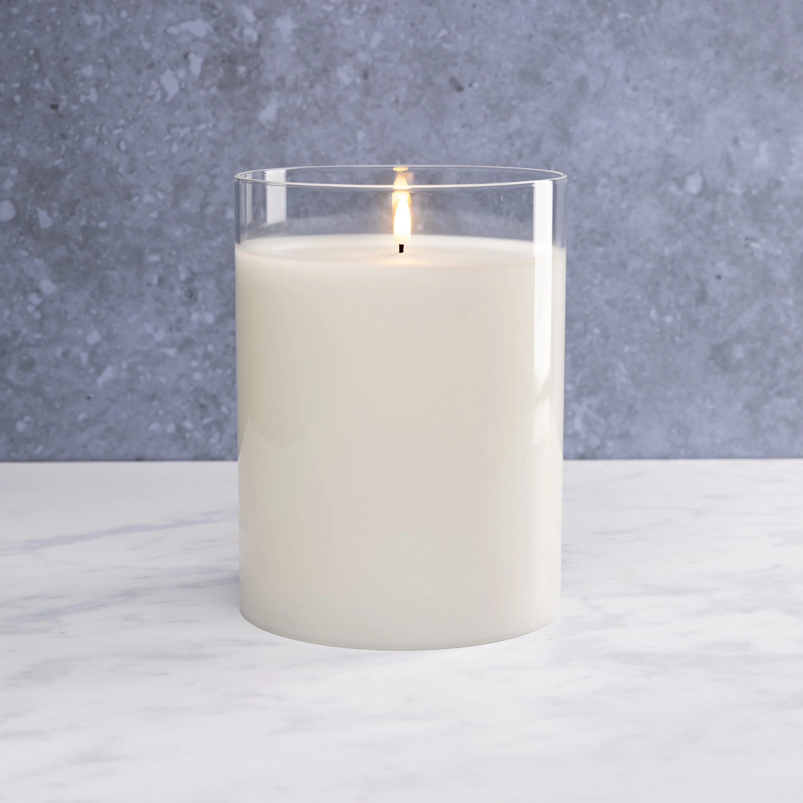 White LED Flameless Hurricane Glass Candle with Timer and Remote - Elegant Ambient Lighting - Image 6