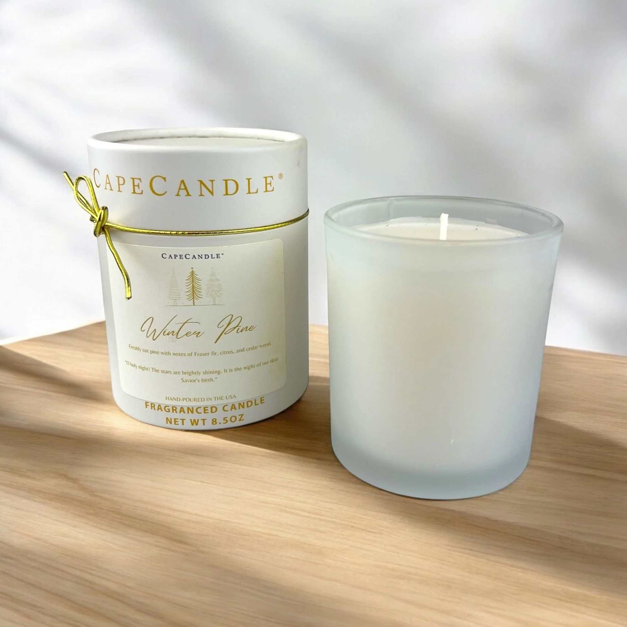 Winter Pine Scented 8.5 oz Jar Candle By Cape Candle - Image 2