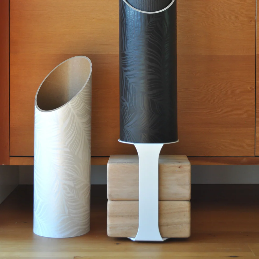 Yoga Mat Tube Floor Stand | White - Image 2
